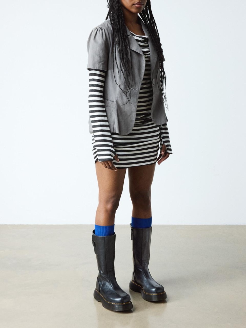 Dr Martens Buzz Hi Tall Platform Eclipse Leather Boots